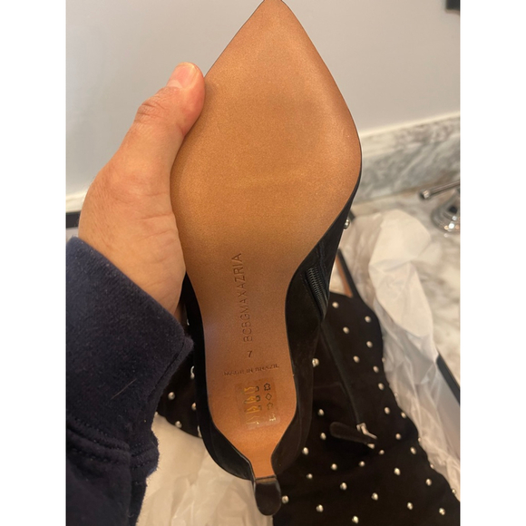 BCBGMAXAZRIA Toni Black Studded Leather Knee High Boots 7M / 38 NIB - Picture 4 of 10